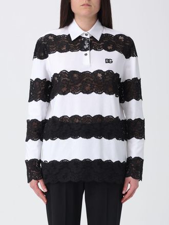Dolce & Gabbana Polo in cotone e pizzo Dolce & Gabbana