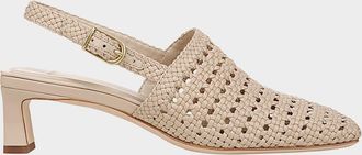 Vince Woven Leather Slingback Pumps