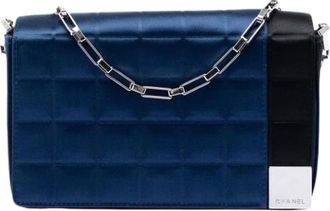 Chanel Borsa a spalla trapuntata in raso Pre-owned - - Pre-owned - Donna - Blu - ONE SIZE