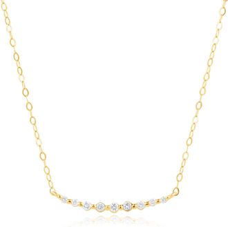 MAX + STONE 18k Gold over Sterling Silver 1/4 carat Lab Grown Diamond Pendant Necklace