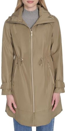 Cole Haan Travel Packable Hooded Rain Jacket in Sage at Nordstrom, Size X-Large