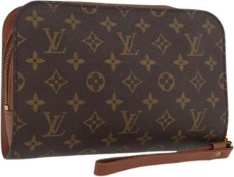 Louis Vuitton Pre-owned Clutches, female, Brown, Size: ONE SIZE Pre-owned Monogram Canvas Clutch Bag