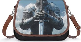 Generic Knight Holds His Sword Small Womens Crossbody Bags Shoulder Handbag with Adjustable Strap for Travel
