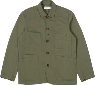Universal Works Twill Bakers Jacket - Heren - Zomerjassen - Groen - S - Katoen - Jassen