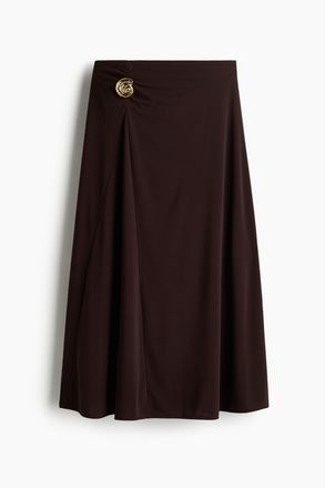 H&M Ausgestellter Jupe - Dunkelbraun