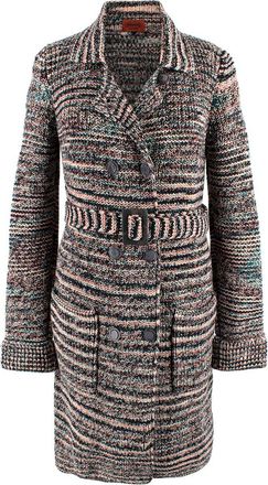 Missoni Multicoloured Longline Belted Wool Cardigan Size XS
