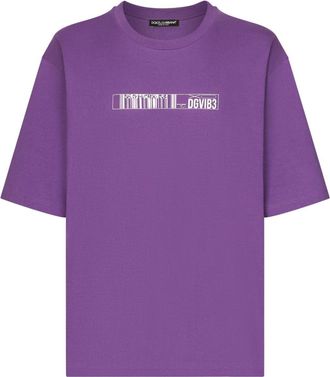 Dolce & Gabbana logo-print cotton T-shirt - men - Cotton - S - Purple