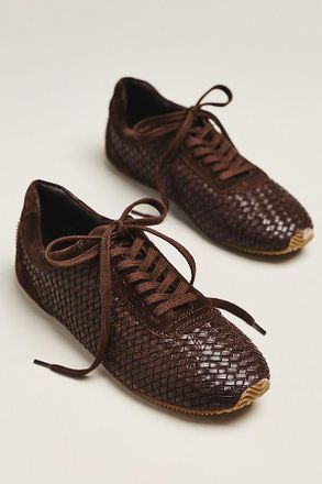 Maeve Woven Leather Sneakers