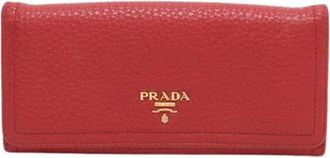 Prada Pre-owned Wallets, female, Red, Size: ONE SIZE Pre-owned Leather Wallet