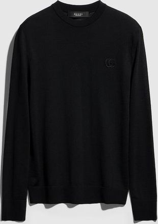 Gucci Knit Wool Sweater With Embroidery, Size XXXL, Black
