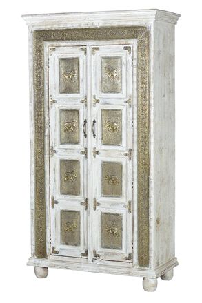 Giner&Colomer Armario madera mango blanco envejecido crackled