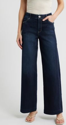 Wit & Wisdom Gracie Skyrise Double Side Seam Wide Leg Jeans in Indigo Artisanal at Nordstrom, Size 16P