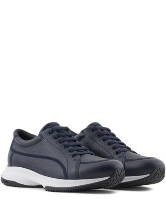 Giorgio Armani panelled leather sneakers - men - Leather - 8 - Blue