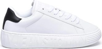 Tommy Jeans Jeans - Heren - Sneakers - Wit - 45 EU - Leer - Schoenen