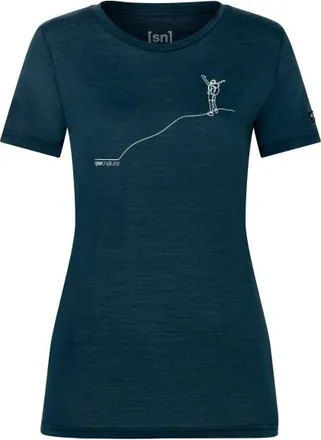 super.natural Berggl&uuml;ck Tee Merinoshirt f&uuml;r Damen | blau