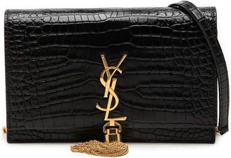 Saint Laurent Pre-owned Saint Laurent Small Croc Embossed Leather Monogram Kate Tassel Crossbody Ladies PXSR683A764RKDH6