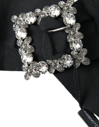 Dolce & Gabbana Womens Black Swarovski Crystal Embellished Hair Clip Brass Accessory