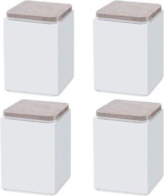 OEM (bianco 10 Cm) 4 Piedini Di Supporto Per Mobili Autoadesivi In Acciaio Al Carbonio, Quadrati 6x6 Cm, Per Divano, Letto, Mobile Tv, Rialzo Per Mobili, 