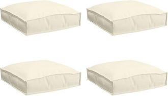 vidaXL Coj&iacute;n De Pal&eacute; Para Asiento 4 Pcs Crema 40 X 40 X 8 Cm Vidaxl