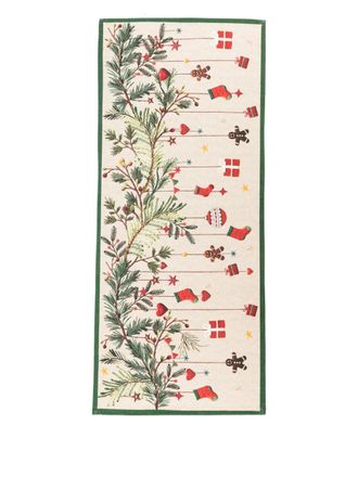 Tessitura Toscana Telerie Rudy 51x119 christmas print rug - unisex - Recycled Polyester/Polyester - One Size - Green
