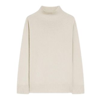Max Mara Truien & Vesten, Dames, Beige, M, Kasjmier, Quercia Turtleneck