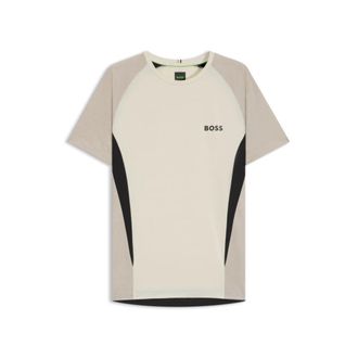 BOSS Slim-fit T-shirt in mesh jersey with contrast inserts