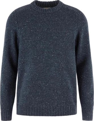 Fj&auml;llr&auml;ven &Ouml;vik Neps Knit Sweater - Heren - Ronde hals truien - Blauw - 2XL - Wol - Truien & Vesten