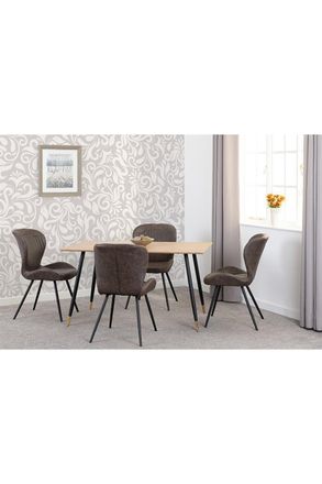 Seconique Hamilton Medium Dining Set with Quebec Chairs in Brown