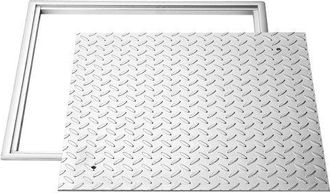 OEM Tapa De Alcantarilla Con Marco De Acero Al Carbono Tapa De Cisterna Cuadrada 50 X 50 Cm Marco De 54,5 X 54,5 Cm Patr&oacute;n Antideslizante Para Inspecci&oacute;n 