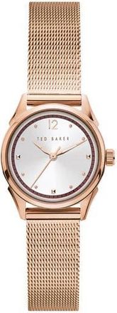 Ted Baker Three-Hand Quartz Mesh Strap Watch, 7.5mm x 14mm in Rose Gold at Nordstrom Rack
