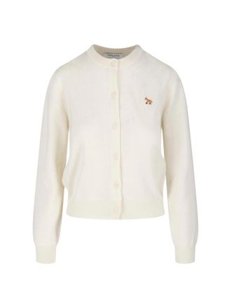 Maison Kitsun&eacute; Cream Baby Fox Merino Wool Cardigan