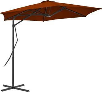 vidaXL Sombrilla De Jard&iacute;n Con Palo De Acero Terracota 300x230 Cm Vidaxl