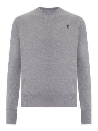 Ami CREWNECK SWEATER AMI DE COEUR IN MERINO WOOL - Ami Paris - Man
