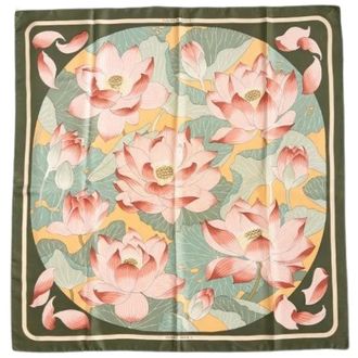 Herm&egrave;s Pre-owned Scarves, female, Multicolor, Size: ONE SIZE Pre-owned FL DE Lotus Scarf