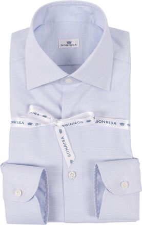 Sonrisa Light Blue Micro Check Casual Shirt