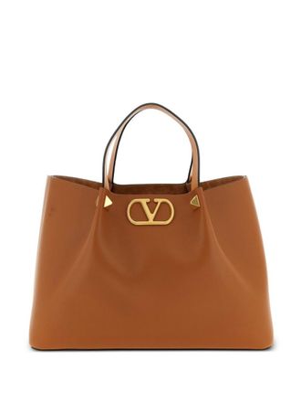 Valentino Garavani Brown VLogo Medium Tote
