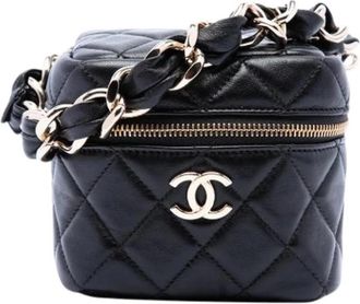 Chanel Pre-owned Vanity Case - Dames - Vintage Mini Tas - Zwart - ONE Size - Leer - Vintage