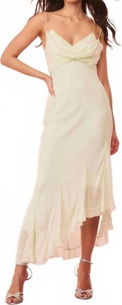 LoveShackFancy Chesley Chiffon Slip Dress In Washed Sage