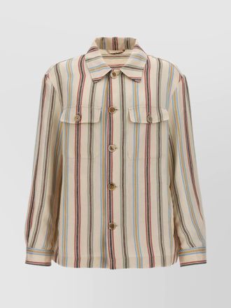 Etro overshirt with striped pattern and chest pockets