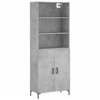 vidaXL Highboard Concrete Grey 69.5x34x180 cm Engineered Wood Vidaxl