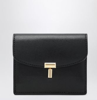 Toteme Black smooth-leather T-lock card holder