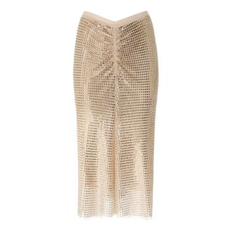 Pinko Pinko, Rokken, Dames, Beige, M, Midi Rokken