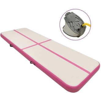 vidaXL Esterilla Inflable De Gimnasia Con Bomba Pvc Rosa 400x100x20 Cm Vidaxl