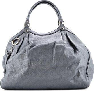 Gucci Sukey Guccissima grote leren shopper - Grijs