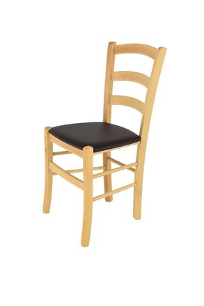 Tommychairs Tommychairs Silla Venice En Haya Color Natural, Asiento Polipiel Moka