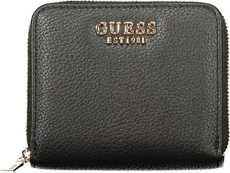 Guess Melody SLG Small Zip Around Portemonnee - Dames - Portefeuilles - Zwart - ONE Size - Leer - Accessoires