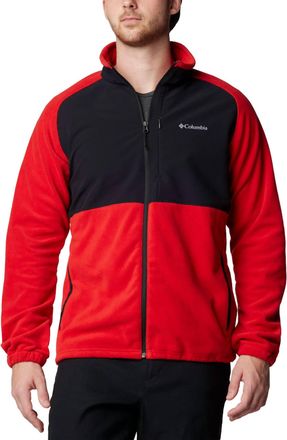 Columbia Sage Peak Full Zip Fleece Jacket In Sail Red Black