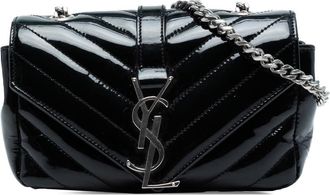 Saint Laurent Pre-owned Saint Laurent Baby Patent Chevron Classic Monogram Chain Bag LND399289 0415