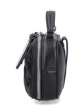 Maison Margiela Glam Slam Black Handbag With Logo Plate And Quilted Design In Leather Woman