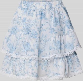 Gina Tricot Minirock mit H&auml;kelspitze Modell Boho in Hellblau, Gr&ouml;&szlig;e XS